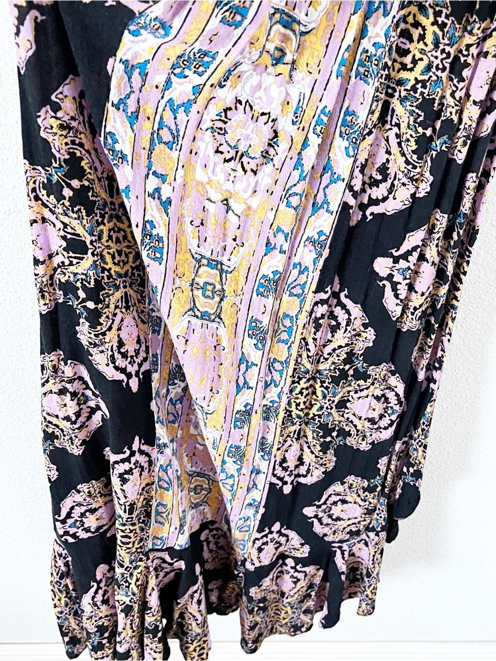 Free People Intimately That Moment Boho Vintage Inspired Black Floral Maxi Dress - Picture 5 of 9